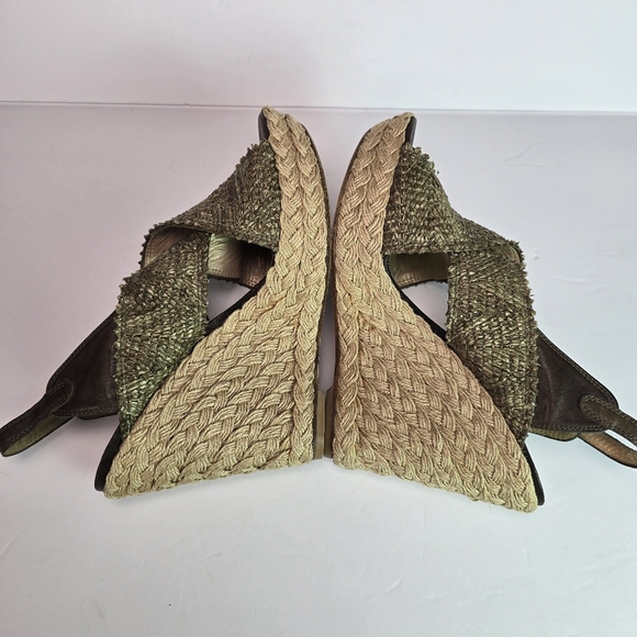 Stuart Weitzman Toogood Wrinkle Raffia Alex Wedge Espadrille Platform Sandal 9 - Picture 12 of 14